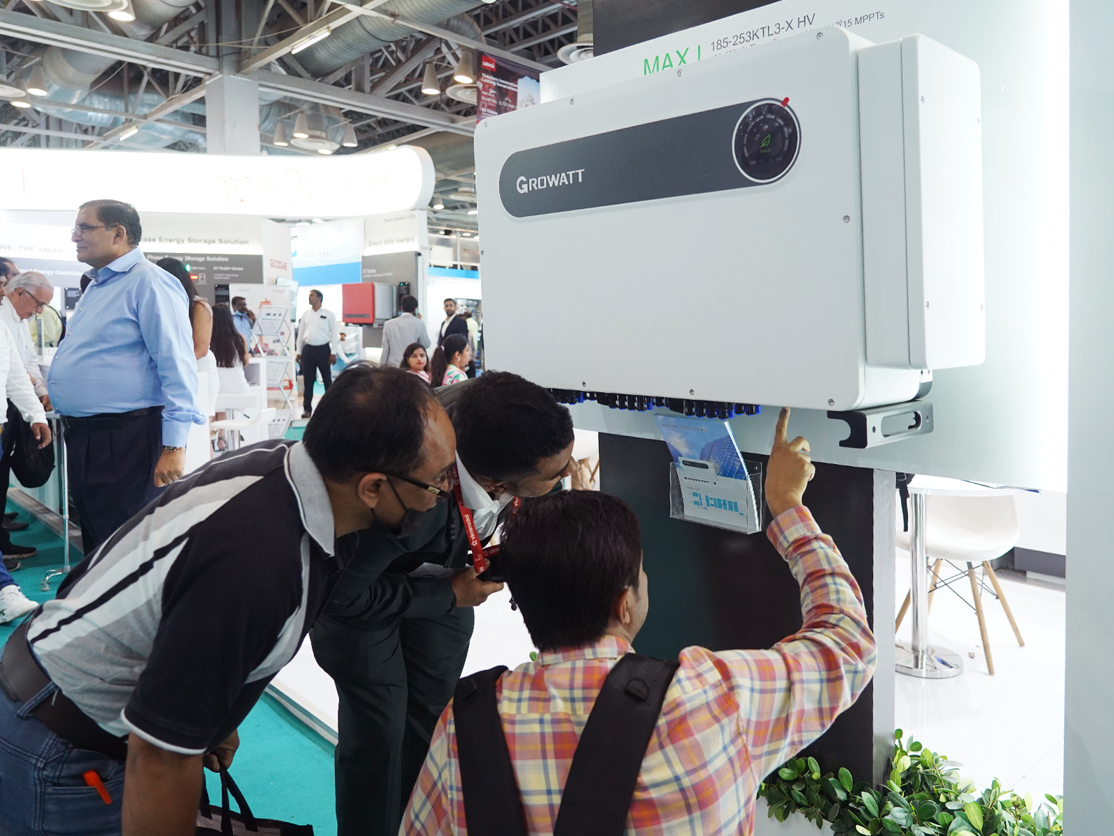 Growatt MAX 185-253KTL3-X HV being displayed at REI 2022.jpg